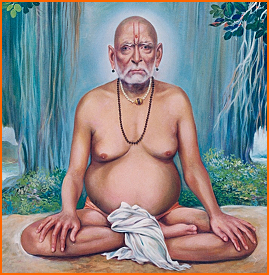 Devotional painting of Shri Swami Samarth Maharaj of Akkalkot seated in meditation